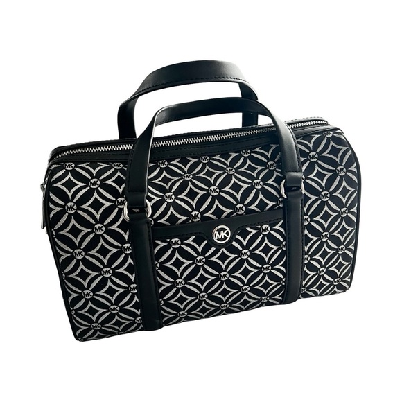 MICHAEL KORS Logo Metallic Jet Travel 3 pieces Wristlet, Duffel & Satchel Bag - Picture 8 of 10